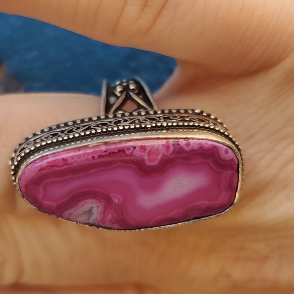 New Solar Quartz Agate 925 Silver Ring. - Picture 6 of 15